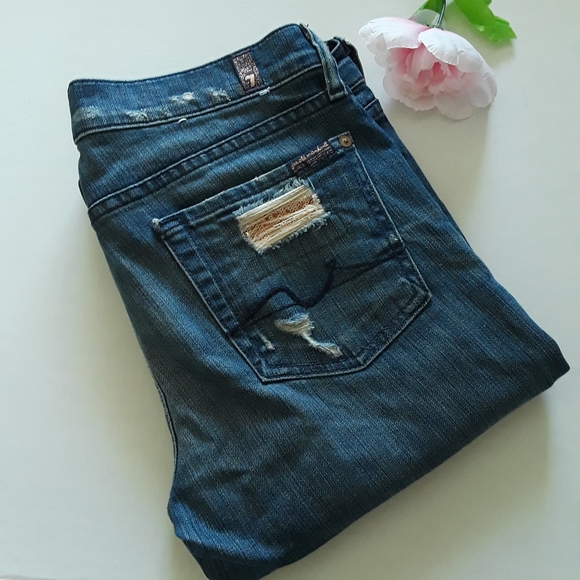 7 For All Mankind Straight Leg Sequined jeans, 29 - Picture 6 of 8